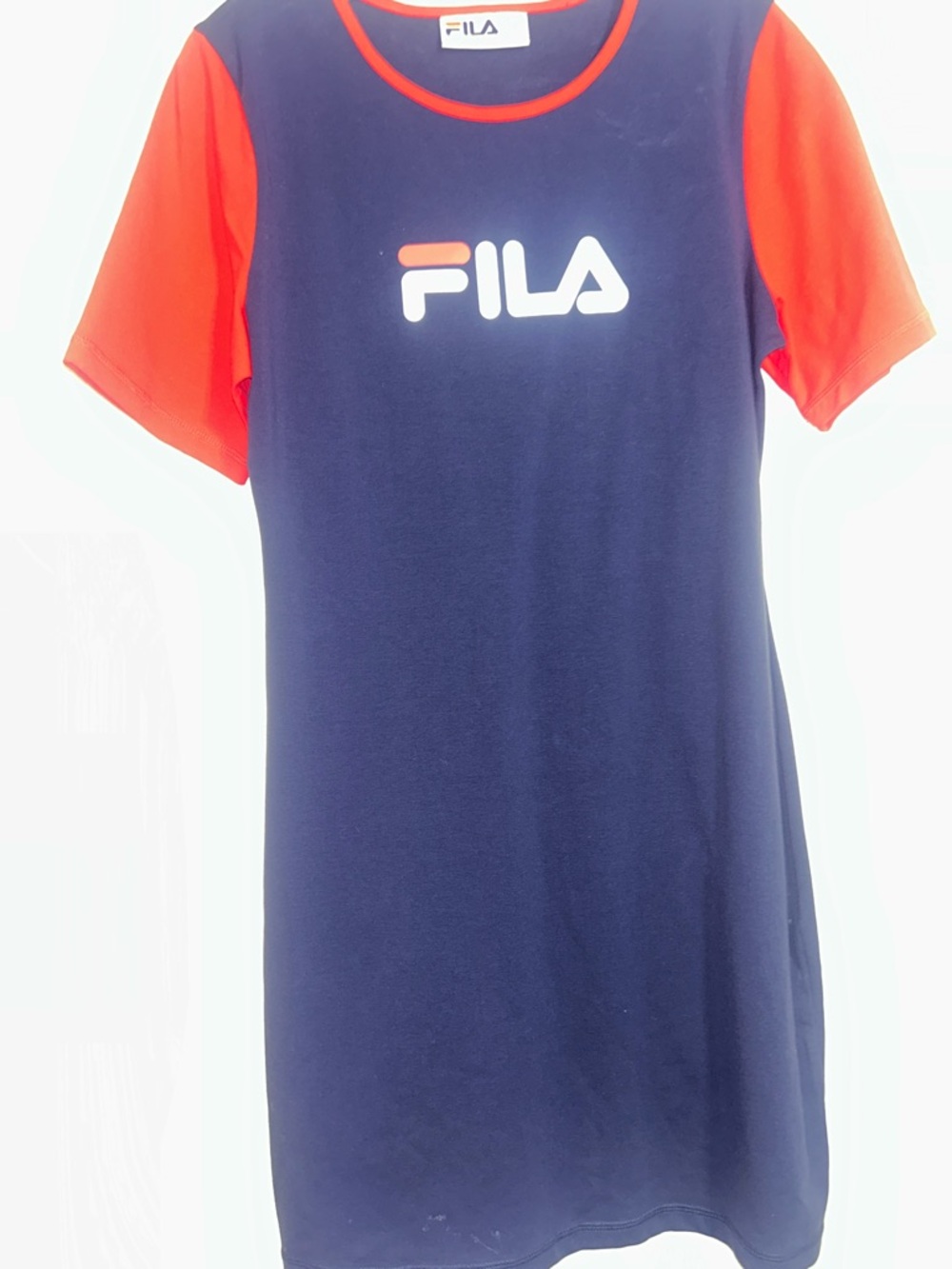 Vintage  FILA ladies Navy and Red Logo Tee